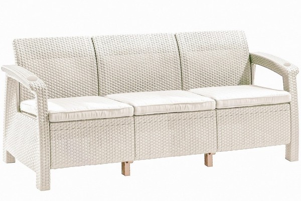 Трёхместный диван  Yalta Sofa 3 Seat белый купить в Николаевске-на-Амуре