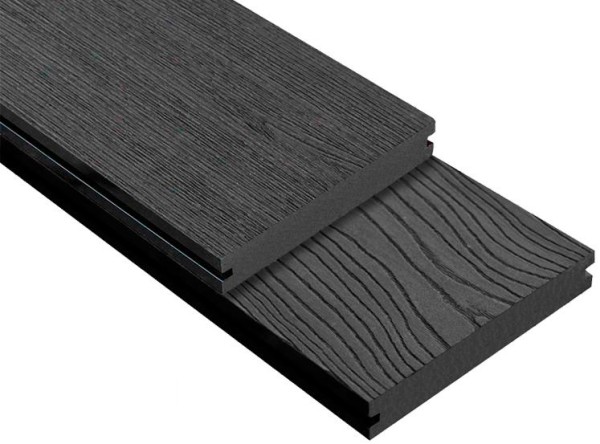 Террасная доска ДПК Outdoor 3D полнотелая STORM/OCEAN BLACK черная купить в Николаевске-на-Амуре
