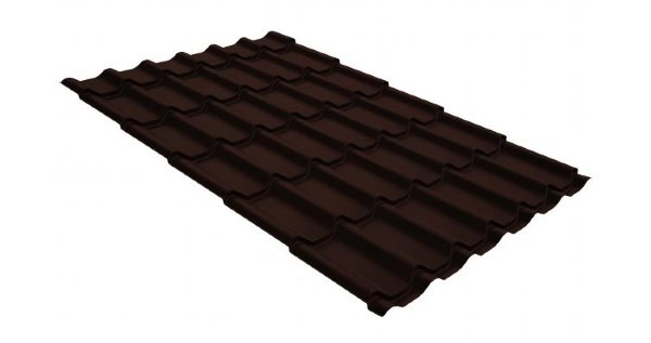 Металлочерепица классик GL 0,5 GreenCoat Pural RR 887 шоколадно-коричневый (RAL 8017 шоколад) купить в Николаевске-на-Амуре