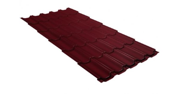 Металлочерепица квинта плюс GL 0,5 Satin RAL 3005 красное вино купить в Николаевске-на-Амуре