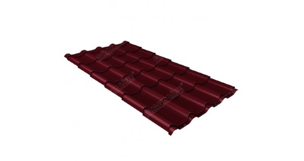 Металлочерепица камея 0,45 Drap RAL 3005 красное вино купить в Николаевске-на-Амуре