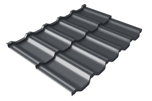 Металлочерепица модульная Квинта Uno Grand Line c 3D резом 0,5 Rooftop Matte RAL 7024 мокрый асфальт купить в Николаевске-на-Амуре