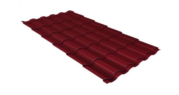 Металлочерепица кредо 0,5 Satin RAL 3005 красное вино купить в Николаевске-на-Амуре