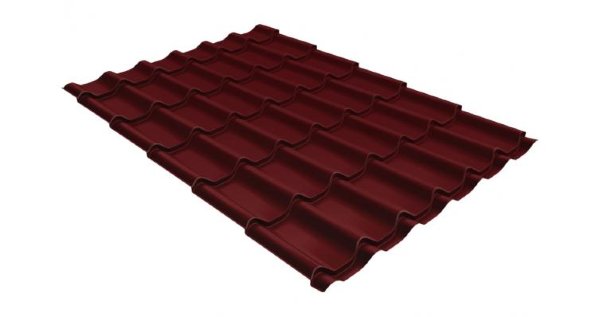 Металлочерепица классик GL 0,5 Velur20 RAL 3005 красное вино купить в Николаевске-на-Амуре