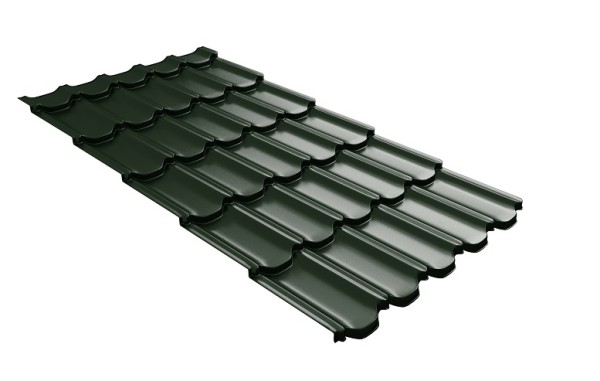 Металлочерепица квинта плюс с 3D резом 0,5 GreenСoat Pural RR 11 темно-зеленый (RAL 6020 хромовая зелень) купить в Николаевске-на-Амуре