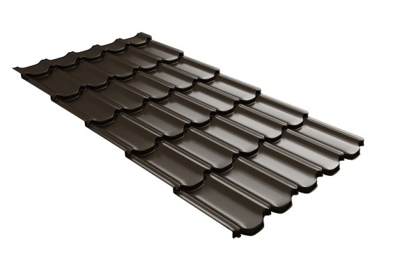 Металлочерепица квинта плюс с 3D резом 0,5 GreenСoat Pural RR 32 темно-коричневый (RAL 8019 серо-коричневый) купить в Николаевске-на-Амуре