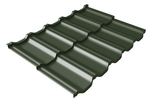 Металлочерепица модульная Квинта Uno Grand Line c 3D резом 0,5 Velur RAL 6020 хромовая зелень купить в Николаевске-на-Амуре