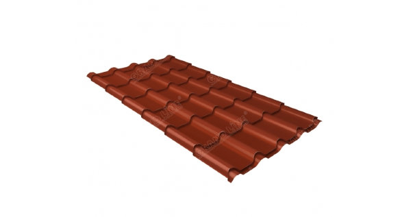 Металлочерепица камея 0,5 Satin RAL 8004 терракота купить в Николаевске-на-Амуре
