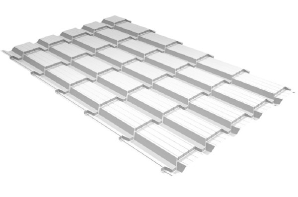 Металлочерепица GL квадро профи 0,5 Satin RAL 9003 сигнальный белый купить в Николаевске-на-Амуре