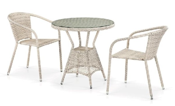 Комплект плетеной мебели AFINA из иск. ротанга T705ANT/Y137C-W85 Latte 2Pcs купить в Николаевске-на-Амуре